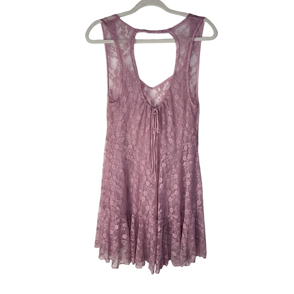 Intimately Free FP Lace Open Back Slip Dress Mauve Pink Sleeveless Size XS NWOT - Picture 4 of 9